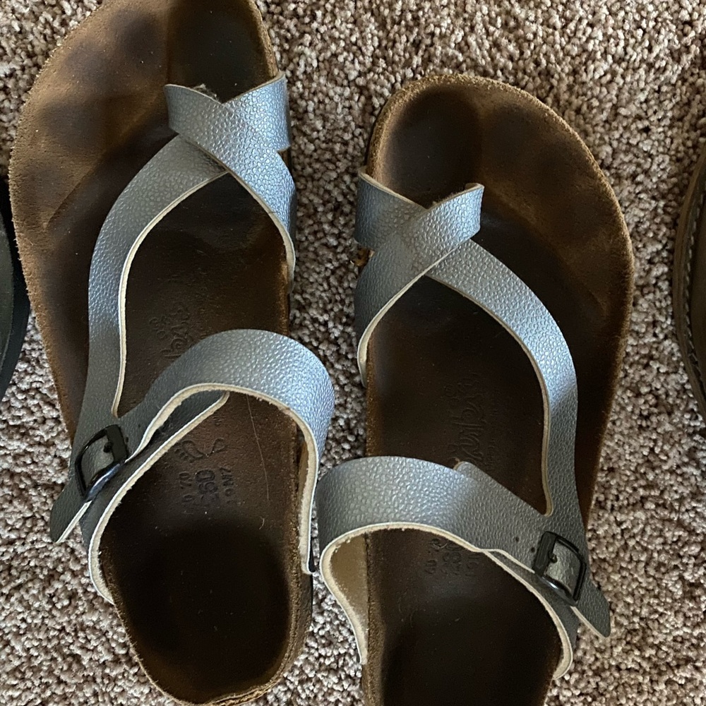silver birkenstock’s